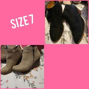 Soda Women’s Ankle Booties in Black and Taupe